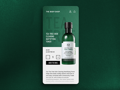The Body Shop app beauty beauty app card cosmetic cosmetic packaging cosmetics design ecommerce green inspire mobile nature tea bag tea tree the body shop tree ui ux woman