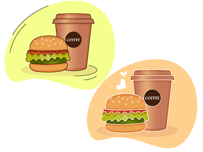 Coffee&burger branding design graphic design illustration logo vector