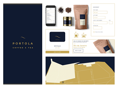 Portola app branding design packaging sketch style tile ui