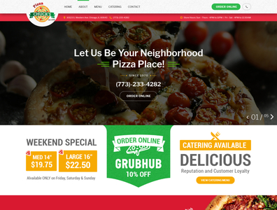 Chucks Pizza Chicago - Website Design by Murtaza Mukarram on Dribbble