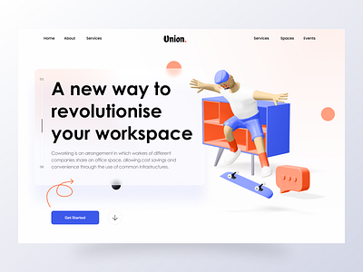 Union - Workspace landing page concept.