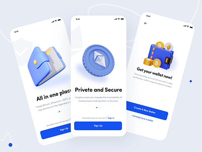 Cryptocurrency Wallet App Onboarding - O Pay agency app design binance bitcoin blockchain crypto cryptocurrency ethereum flatter ios mobile app nft onboarding ui design uiux wallet welcome