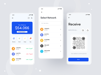 Cryptocurrency Wallet App Home - O Pay agency app design app designer bitcoin blockchain buy sell cryptocurrency finance home landing mobile app nft nft wallet payment receive send payment ui designer uiux wallet wallet app