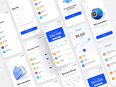 Cryptocurrency wallet app, Send receive swap crypto - Mobile app