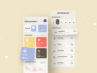 Fitness app design concept