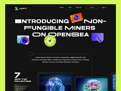 NFT Marketplace landing page UI/UX design - NFTopensea