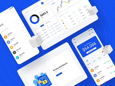 Wallet web dashboard and mobile app design app design banking bitcoin blockchain cryptocurrency dashboard finance fintech home mobile app ui designer ui ux design uiux wallet web app website