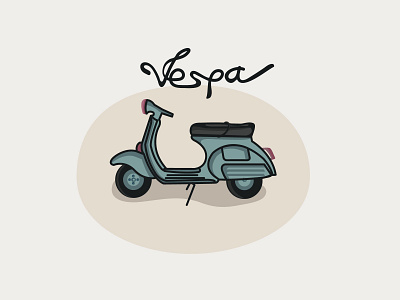 Vespa Clasic Retro 3d animation branding design graphic design illustration logo motion graphics typography
