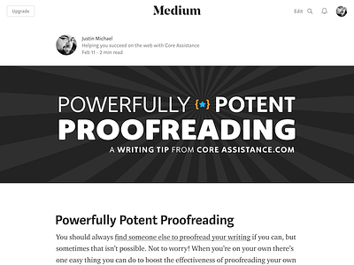 Header for Medium Post header medium proofreading web writing