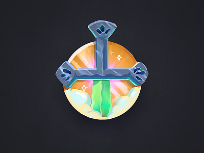The Greatest King's Sword Icon colorful cute game game art handpainted icon mobile stylized ui video game