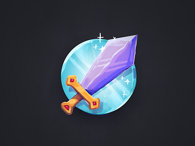 The Littlest Bestest Sword Icon colorful cute game game art icon mobile painting stylized ui video game