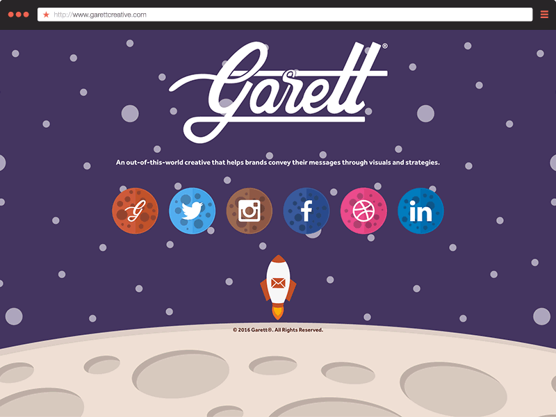Garett® Landing Page animated svg illustration landing space svg web