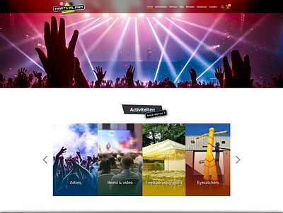 Verhuur (rental) webshop design Party Alarm bootstrap 5 design ui webdesign website