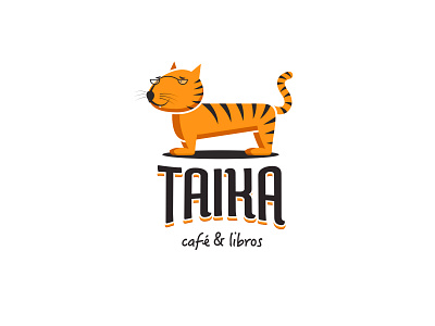 Taika: Coffee Shop & Books book book store books bookshop bookstore brand branding cartoon coffe coffee shop coffeshop design illustration logo mexico read reader reading tiger typography