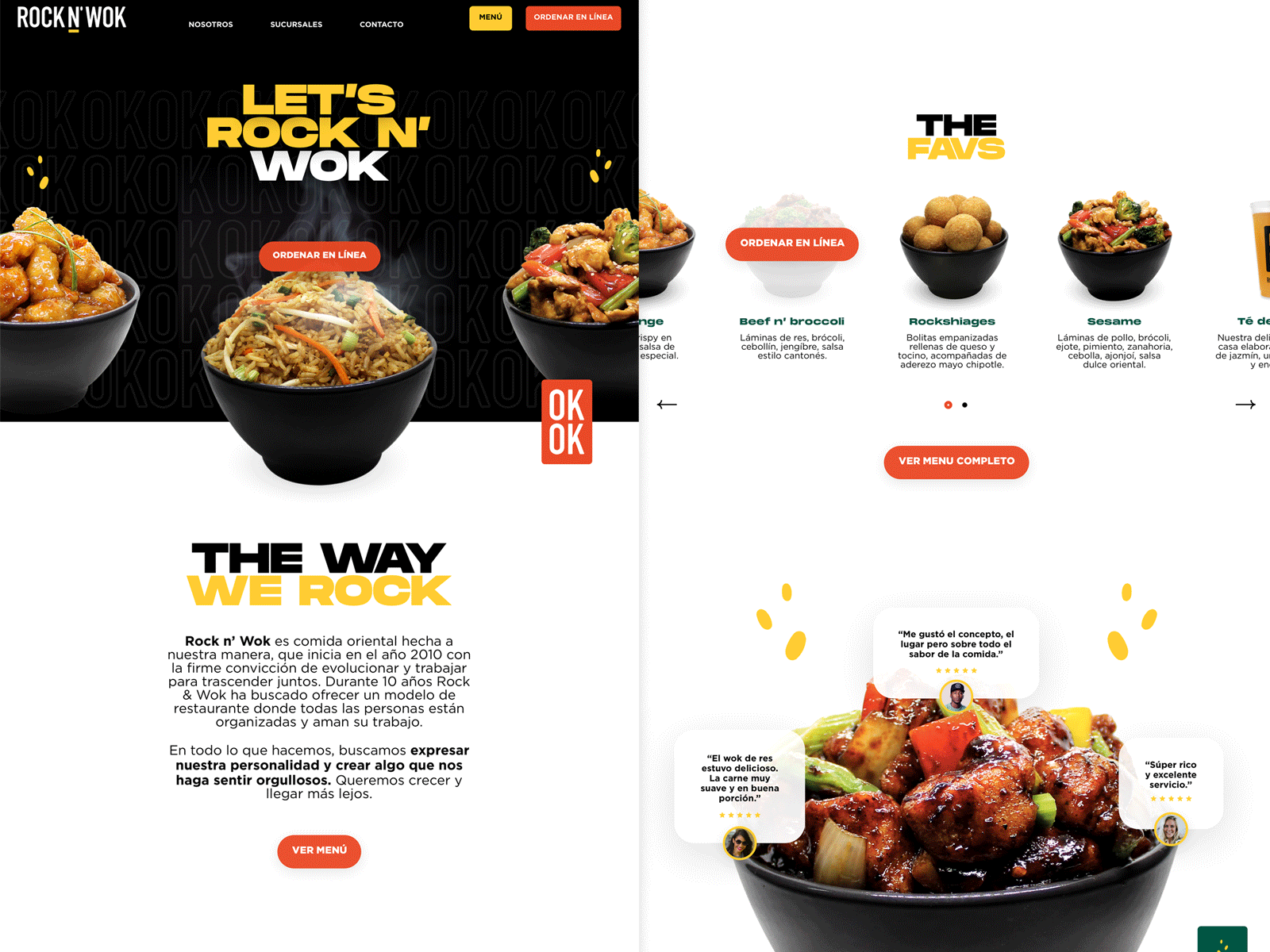 Rock N' Wok animation asian asian food brand branding food mexico restaurant web web design web designer web site website wok woks
