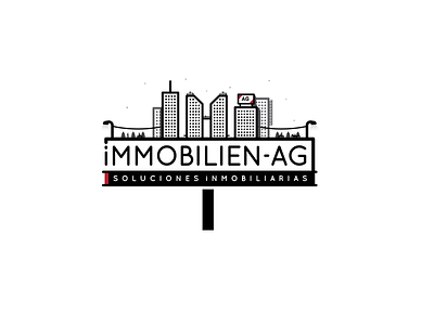 Immobilien-AG city contruction illustration logo realstate