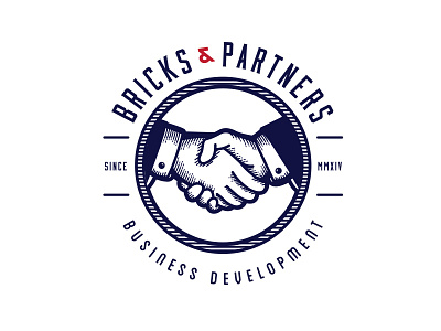 Bricks & Partners bricks business development logo mark typography