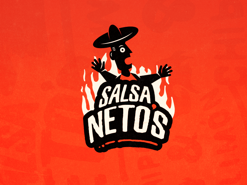 Salsa Neto's brand charro color design fire food hotsauce illustration logo mark mexicanfood mexico salsa sauce spicy spicyfood taco tacos typography