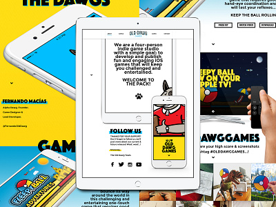 Old Dawg Games Landing Page apps austin brand design dog game app games graphic deisgn inde games indie video games puppy texas ui ux video games web web page