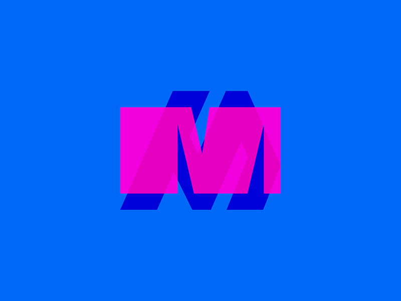 M's brand branding design electric electric blue font logo mexico neon type typography vector