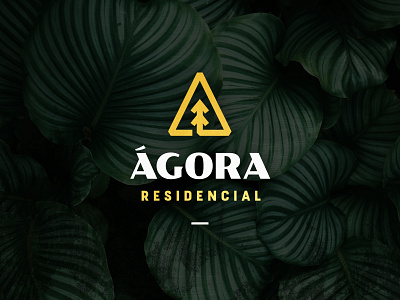 Ágora Residencial apartment brand branding color design gold house houses housing logo logo design logotype mark mexico monogram pine pine tree plant plants