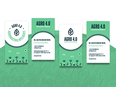 AGRO 4.0 4.0 industry agriculture artificial intelligence brand branding business business card design business cards design illustration industry logo mexico plant plants wi fi