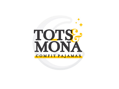 Tots & Mona: Comfit Pajamas brand branding comfort design fit illustration logo logo design logos logotype mark mexico moon moonlight naming night pajamas sleep wear stars typography