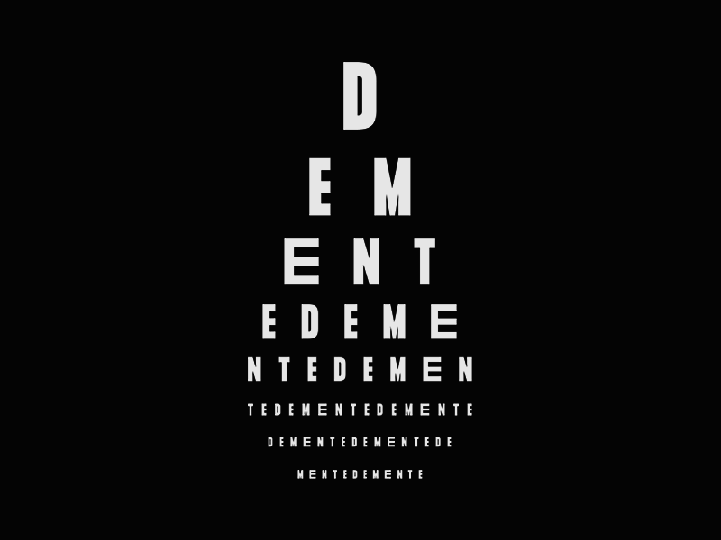 DEMENTE blind brain brand branding brilliant design eye eye test eyes eyesight insane logo mark mexico mind mindful typography