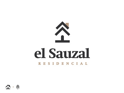 el Sauzal (II) brand branding design house houses housing logo mark mexico pine pine tree pines real estate tree trees