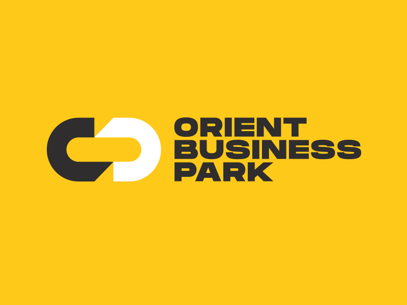 OBP arrow arrows brand branding cars color design industrial park letter letter o logo mark mexico monogram park technology typography vector yellow