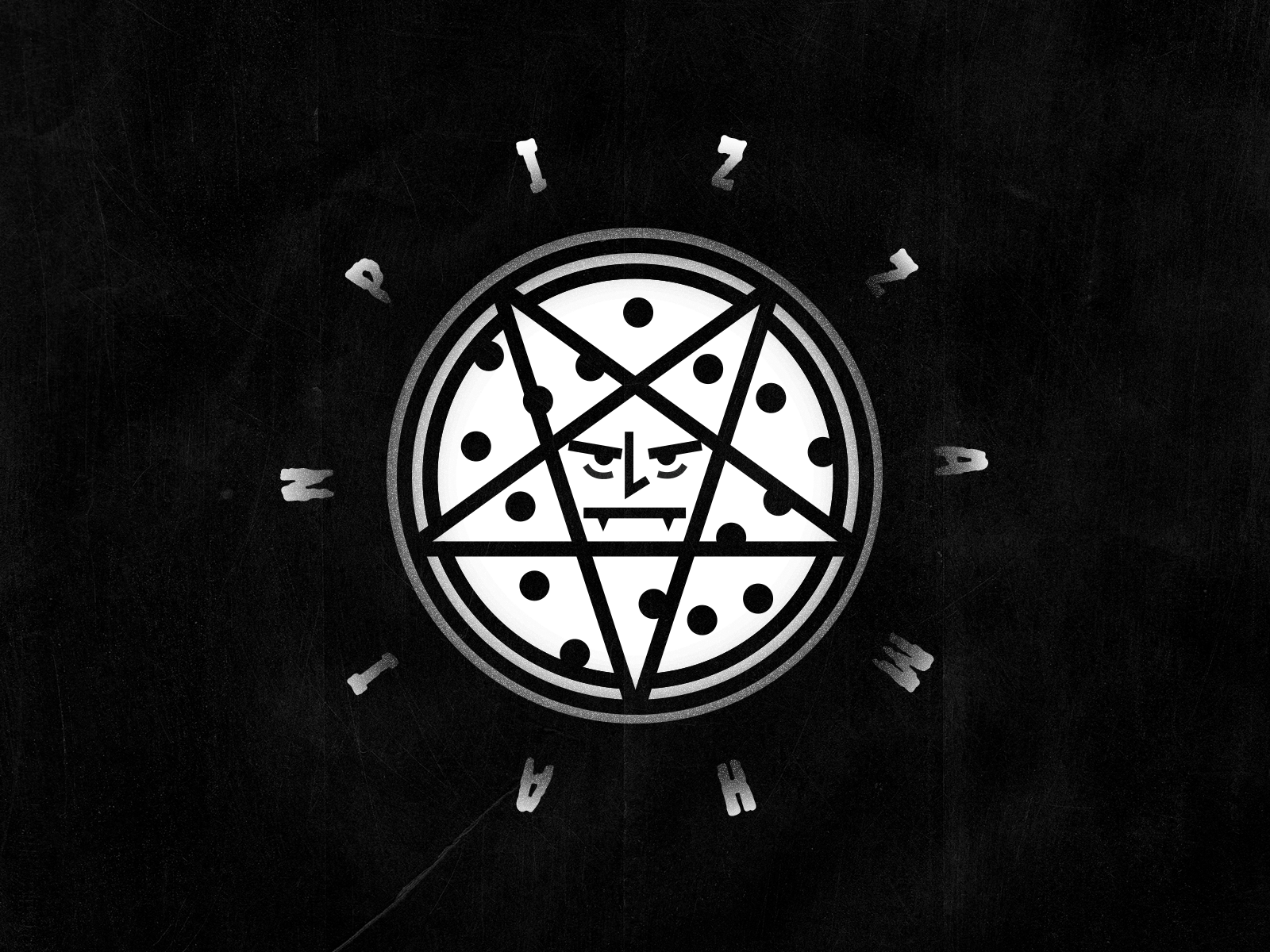 PIZZAMHAIN 🍕 animation brand branding branding design cartoon character cursed dribbble festive fun halloween halloween design logo logo design october pizza pizza logo pizzas spooky weekly warm up