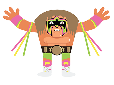 The Ultimate Warrior ai illustration paper toy the ultimate warrior vector wrestler wwe wwf