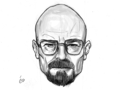 Walter White breaking bad character illustration painting walter white