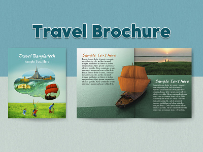 Bangladeshi Travel Brochure boat brochure design illustration magazine page layout photoshop photoshop manipulation travel brochure