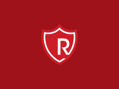 Red Wave Security Mark branding icon identity letter logo mark r red shield white