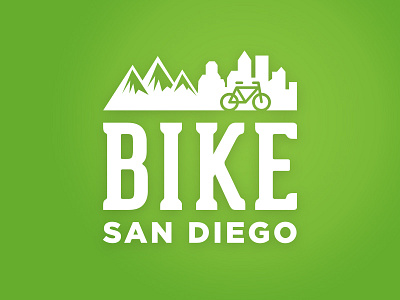 Bike The San Diego Region bike branding city clean exercise fun green icon logo logotype mountain san diego