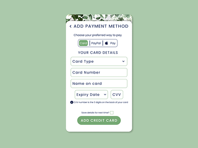 Daily UI - Day 02 - Credit Card Checkout