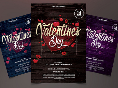 Valentines day flyer flyer template graphic design