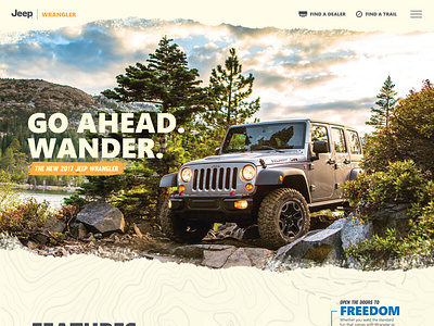 Home Page for Jeep Project branding design web