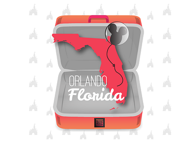 Florida Icon disney florida icon illustration suitcase travel vector walt disney world