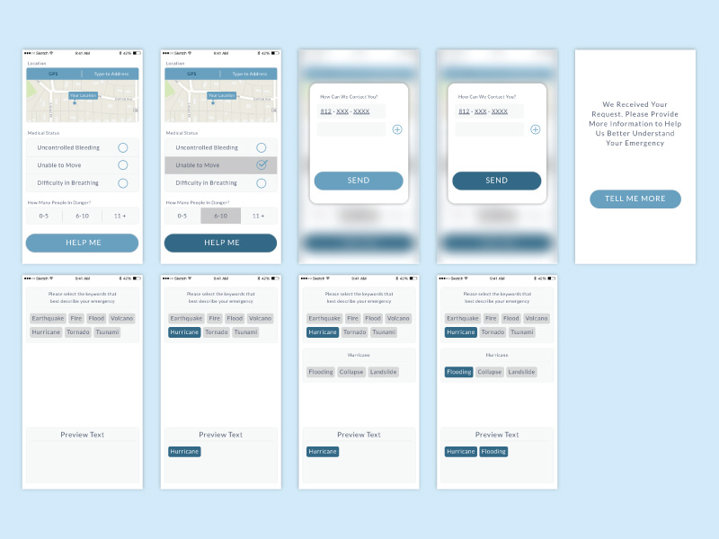 UI design for an emergency relief app by Rosie on Dribbble