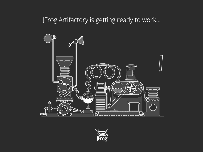 JFrog's Artifactory Splash Screen after effects animation artifact binar code illustration jfrog loading machine process splash scree