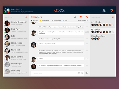 Detox Layout chat tox ui ux