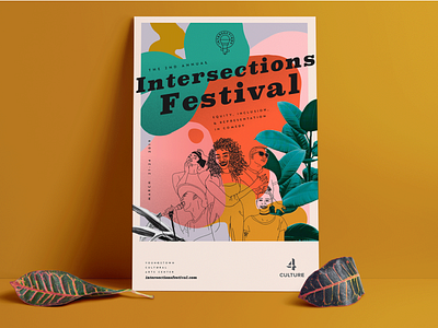 Intersections Poster blobs colorful line illustration plants poster poster art poster design