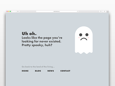 404 Page (Daily UI Challenge #8) 404 daily ui daily ui challenge error flat design ghost mobile ui user interface web page website