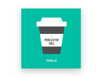 Podcaster Fuel Sticker coffee flat design iconography pippa podcast podcasting sticker