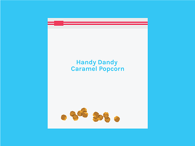 Caramel Popcorn! candy caramel digital illustration flat design food icon iconography illustration object study plastic bag popcorn ziploc