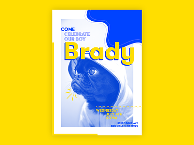 Brady Poster Mock birthday dog duotone fake work graphic design mock up poster typography visual design