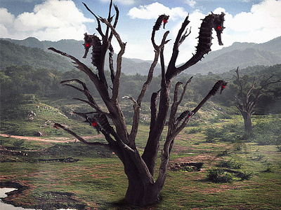Hippocampus Tree art dark fantasy photomanipulation photoshop surreal taiwan tree