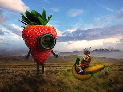 Strawberry Robot art dribbble fantasy kids photomanipulation photoshop surreal taiwan